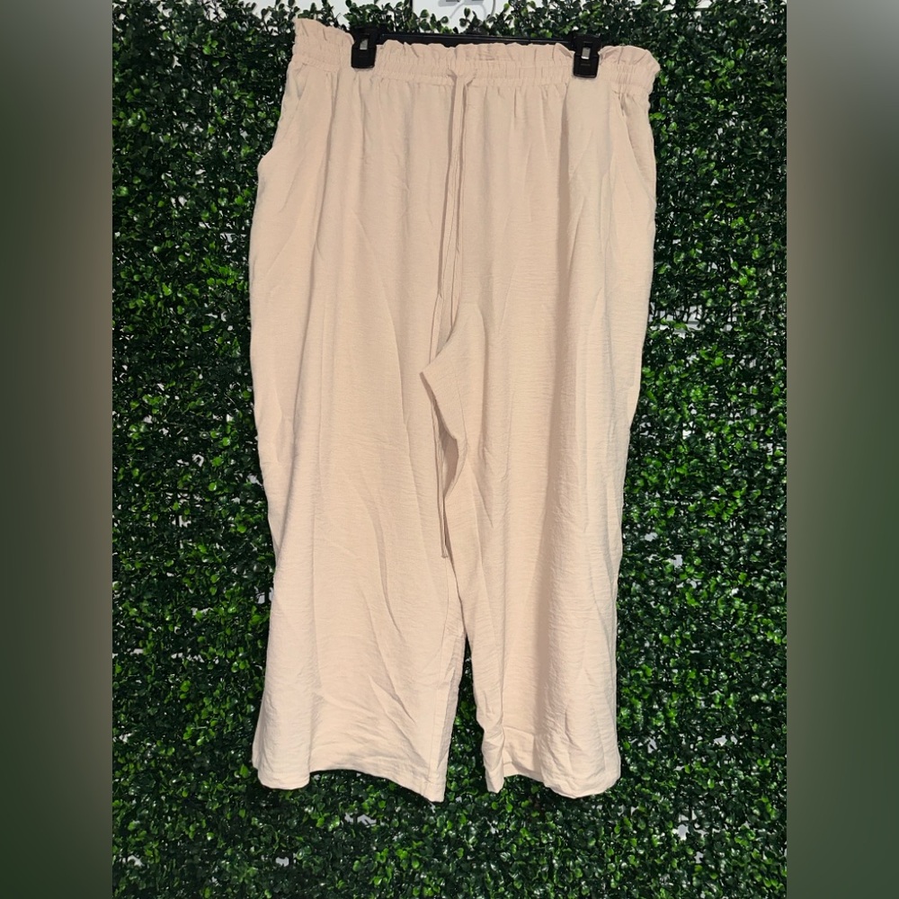 Cream Wide-Leg Pants